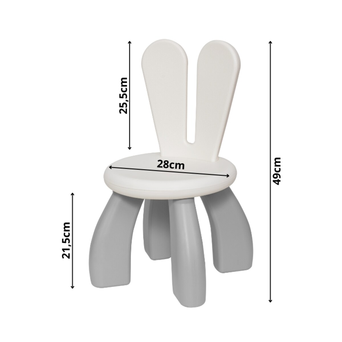 Krzesło dla dzieci Króliczek dziecięce plastikowe stabilne