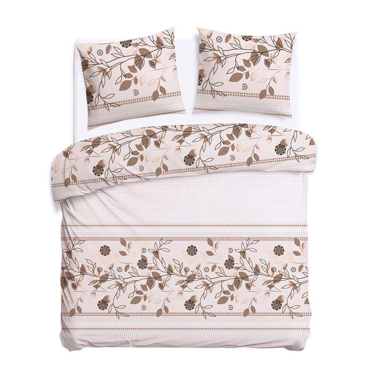 Pościel bawełniana 180x200 Rosalia w beżowe kwiaty, Cottonlove