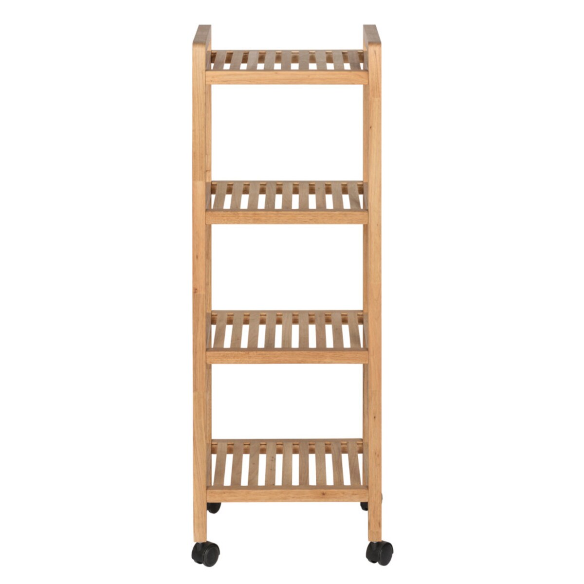 Regał łazienkowy na kółkach NORWAY z czterema półkami, drewno orzechowe, WENKO