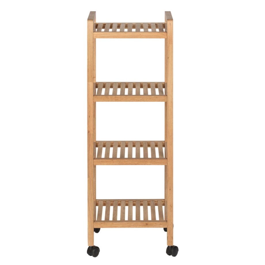 Regał łazienkowy na kółkach NORWAY z czterema półkami, drewno orzechowe, WENKO