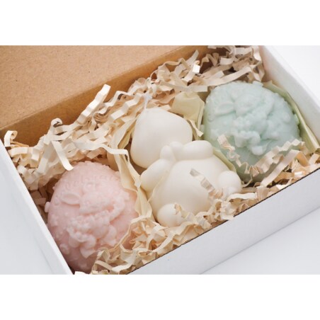 Zestaw prezentowy wielkanocny świece sojowe zajączek + 2 pisanki