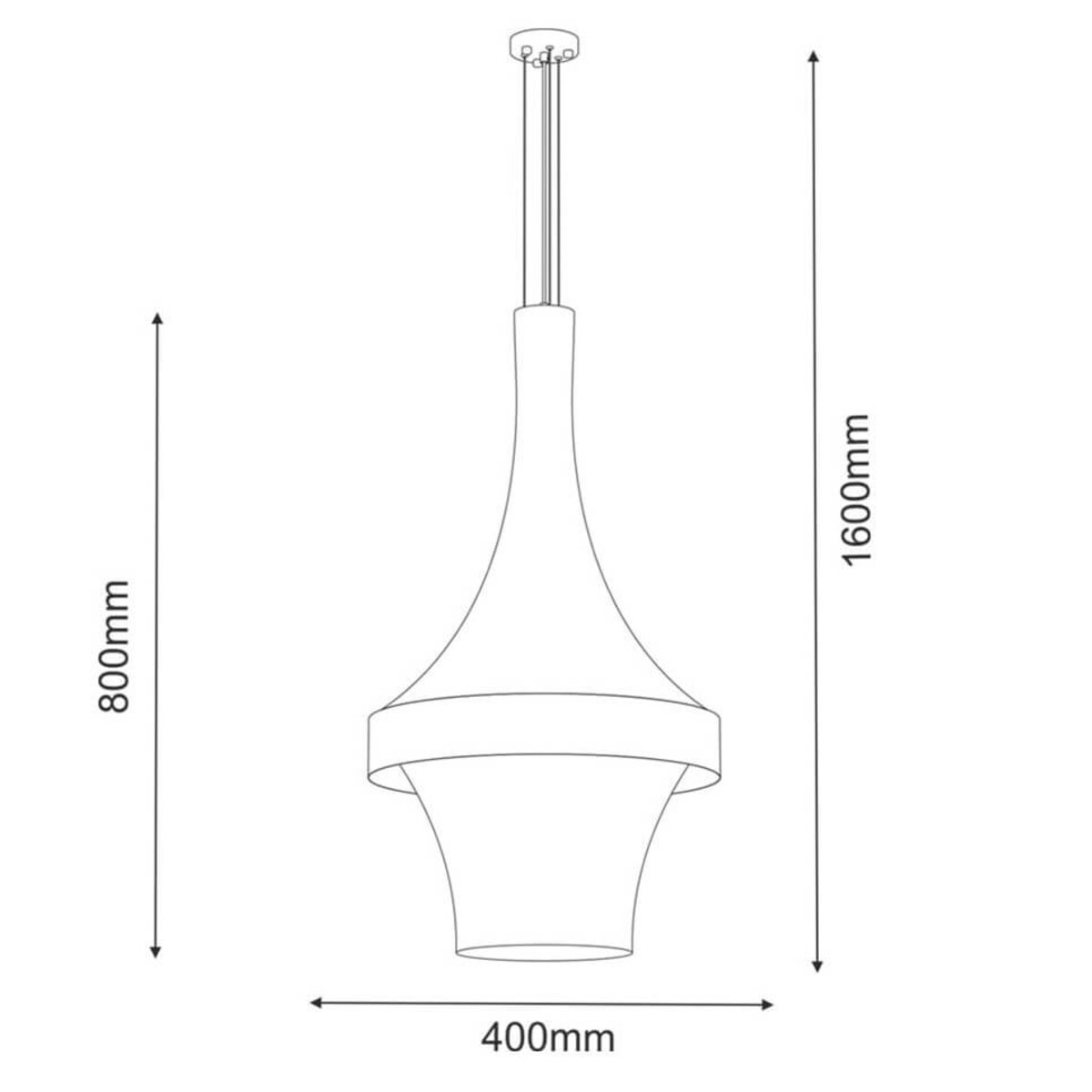 Regulowana lampa wisząca Dota 5035 Amplex LED 26W 3000K podwójna bawełna beżowa