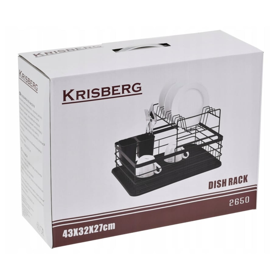 Suszarka do naczyń dwupoziomowa Ociekacz 43x32x27cm czarna KRISBERG