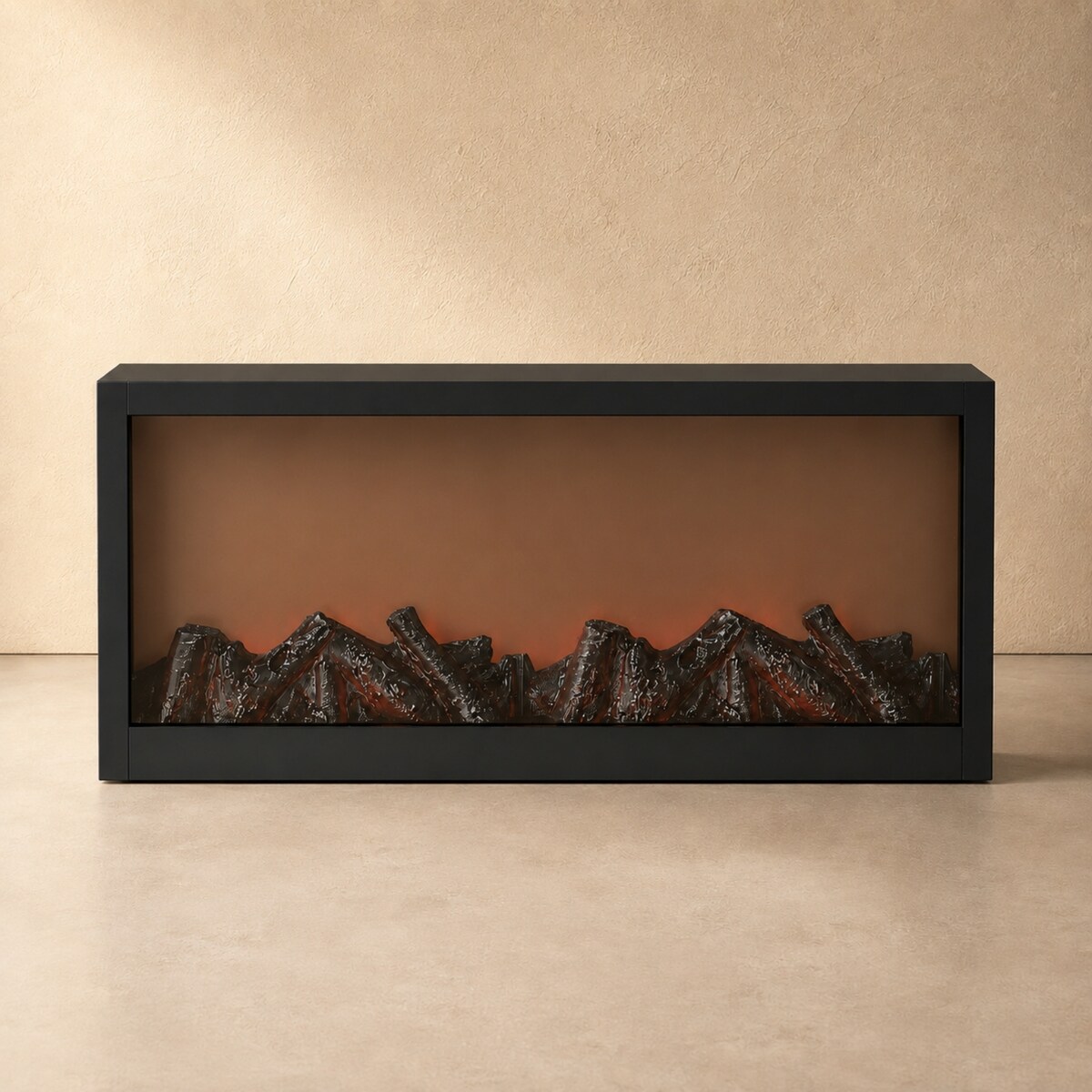 Kominek dekoracyjny LED, metalowy, 10 x 57 x 25 cm