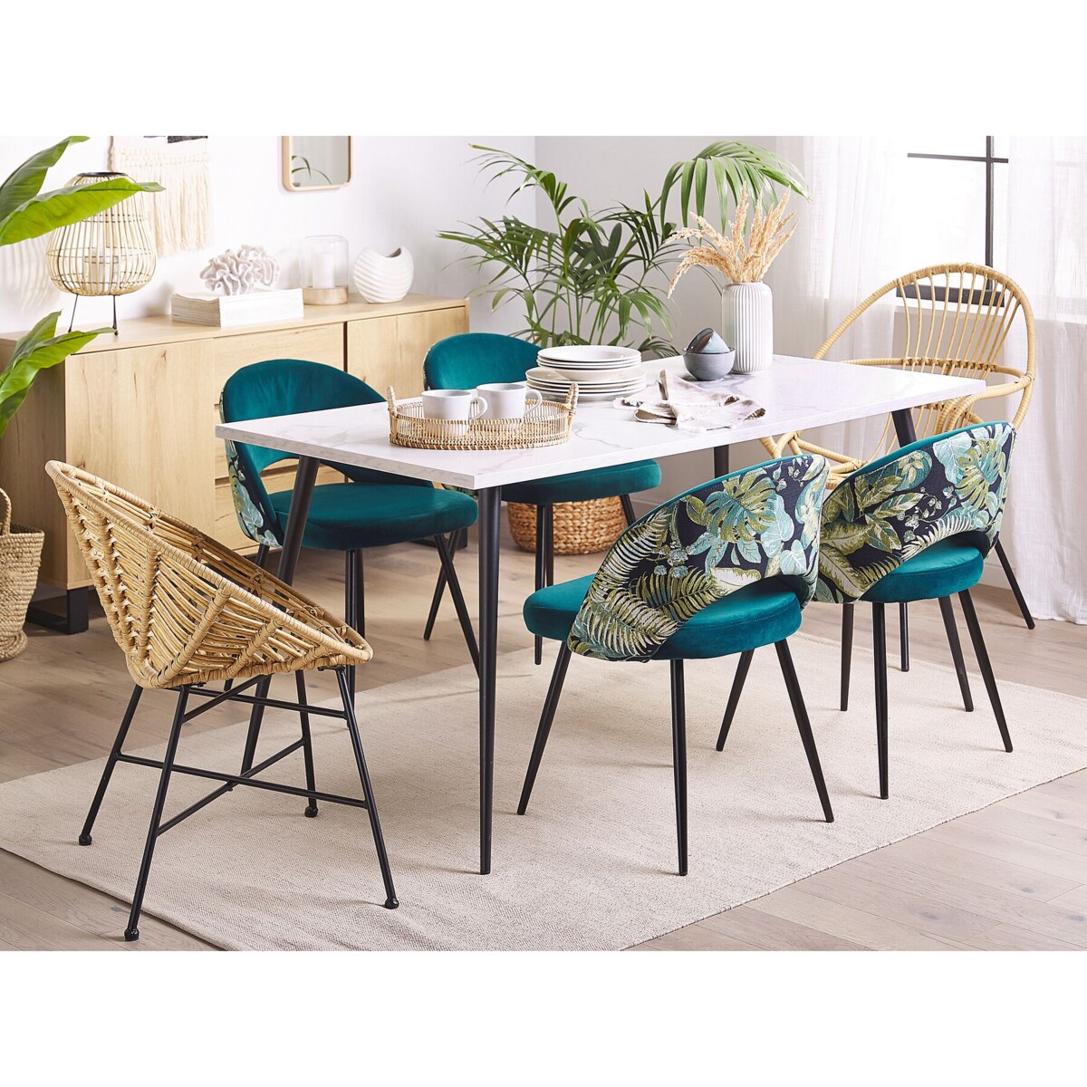 Zestaw 2 krzeseł do jadalni welurowy niebieski VIVIAN