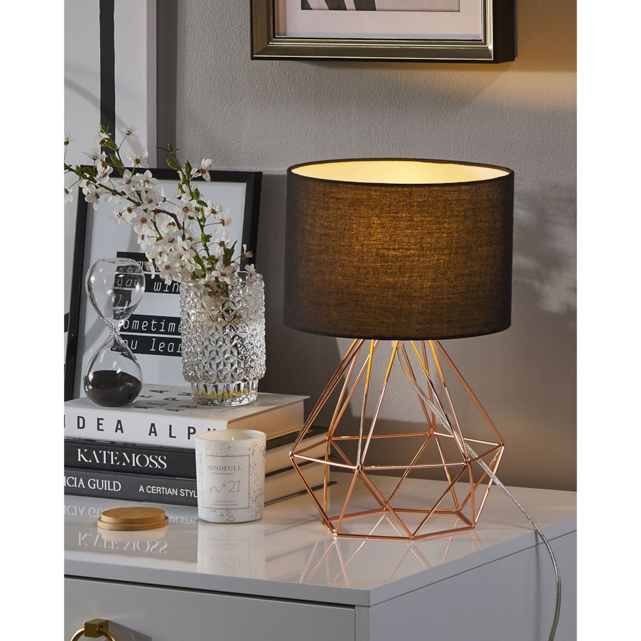 Lampka nocna metalowa miedziana MARONI