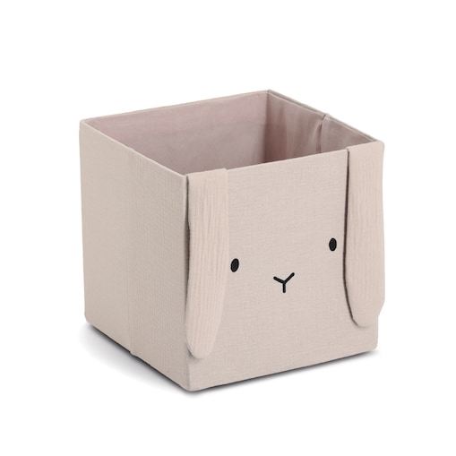 Pojemnik na zabawki muślinowy COZY KIDS z uszkami, 28 x 28 x 28 cm