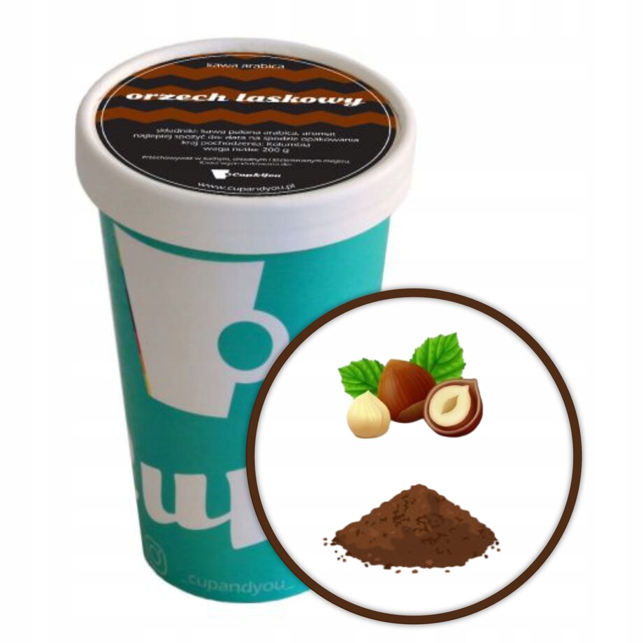 Kawa aromatyzowana smakowa deserowa ORZECH LASKOWY mielona PREMIUM 200g - kawa smakowa