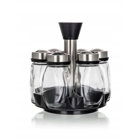 STOJAK pojemniki NA PRZYPRAWY 6x 120 ml słoiczki przyprawnik do kuchni