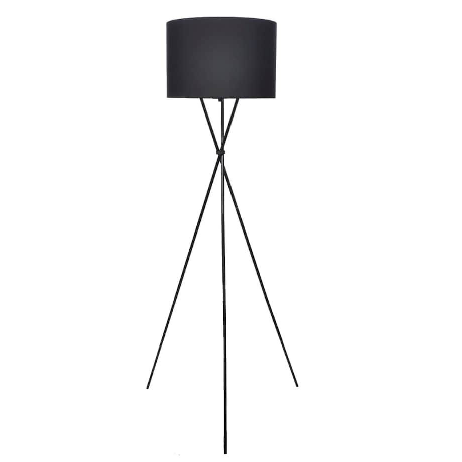 vidaXL Lampa podłogowa na trójnogu, czarna, 139 cm