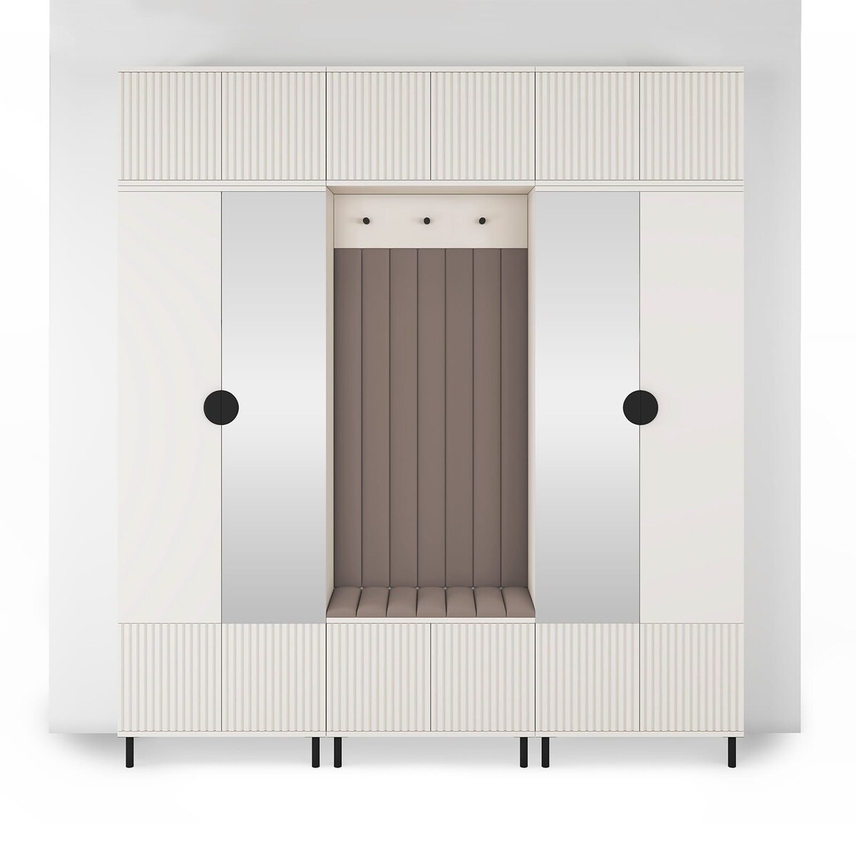 Zestaw szaf z lustrem do przedpokoju Ritmo wersja 3 Trinity 06 Kaszmir