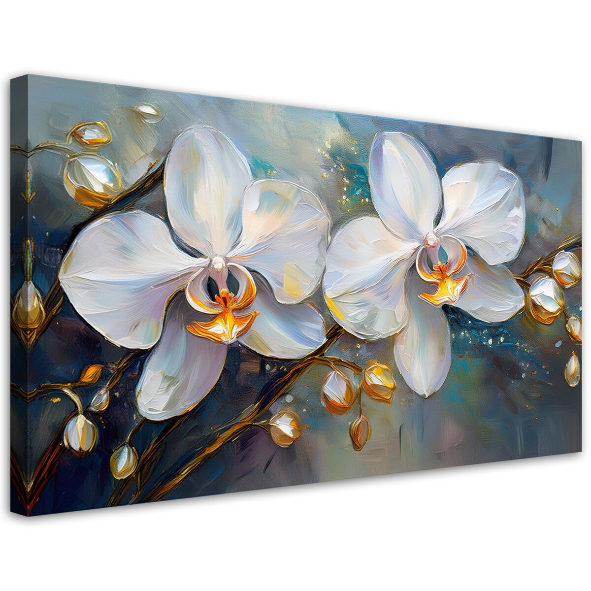 Obraz do salonu sypialni na ścianę Orchidea Storczyki Białe Kwiaty 120x60