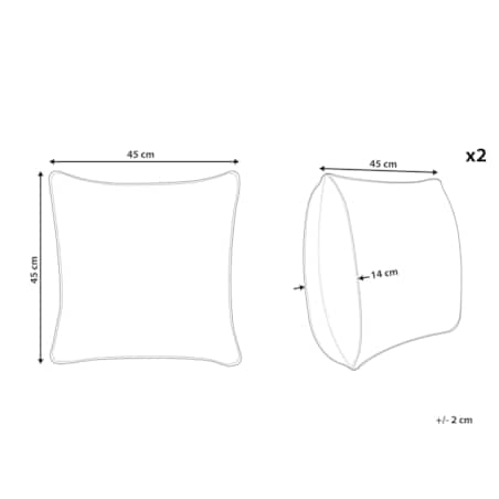 2 poduszki dekoracyjne włochacze 45 x 45 cm beżowe COROKIA