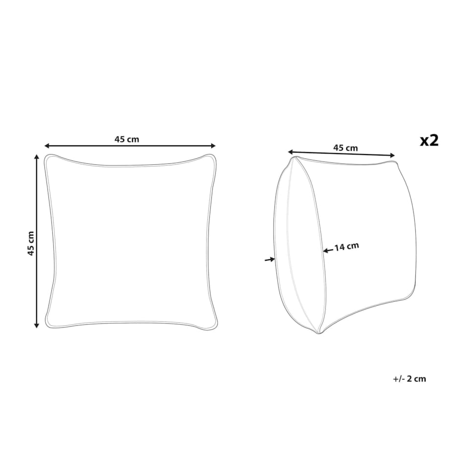 2 poduszki dekoracyjne włochacze 45 x 45 cm beżowe COROKIA