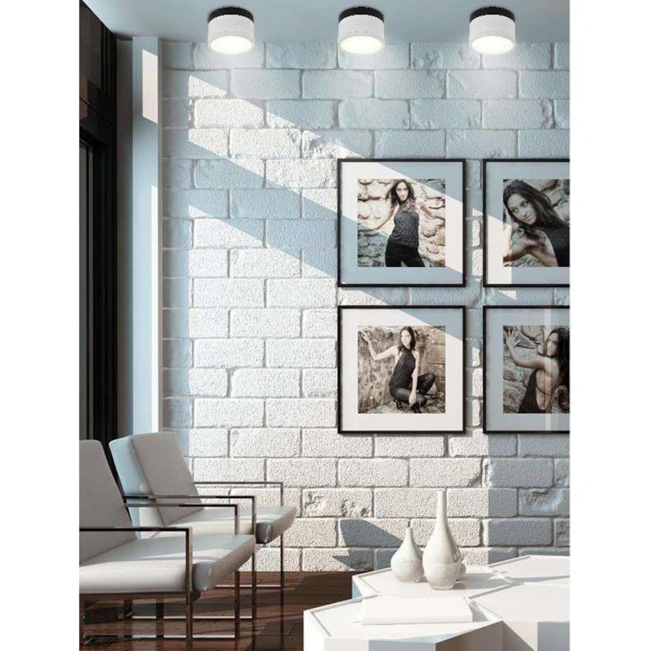 Plafon LAMPA sufitowa 2273631 Candellux okrągła OPRAWA metalowa LED 9W 4000K downlight biały czarny