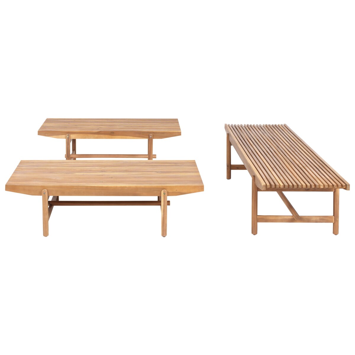 Zestaw ogrodowy ze stolikiem dla 3 osób GIAVENO Drewno akacjowe Złamana biel