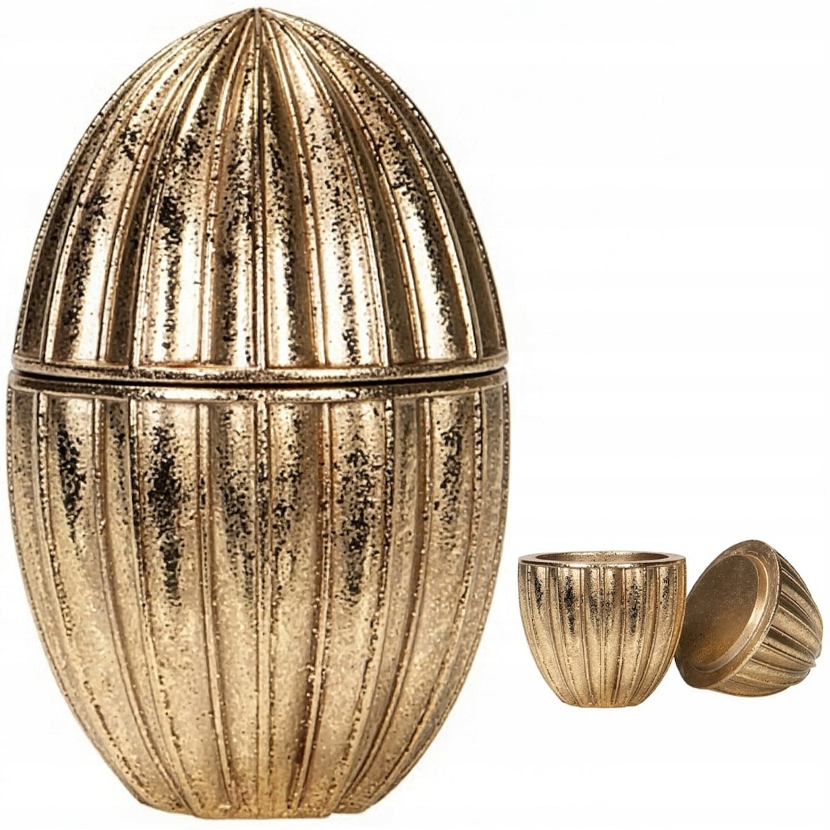 PUZDERKO ZŁOTE POJEMNIK WIELKANOCNY JAJKO NA DROBIAZGI BIŻUTERIĘ MAŁY