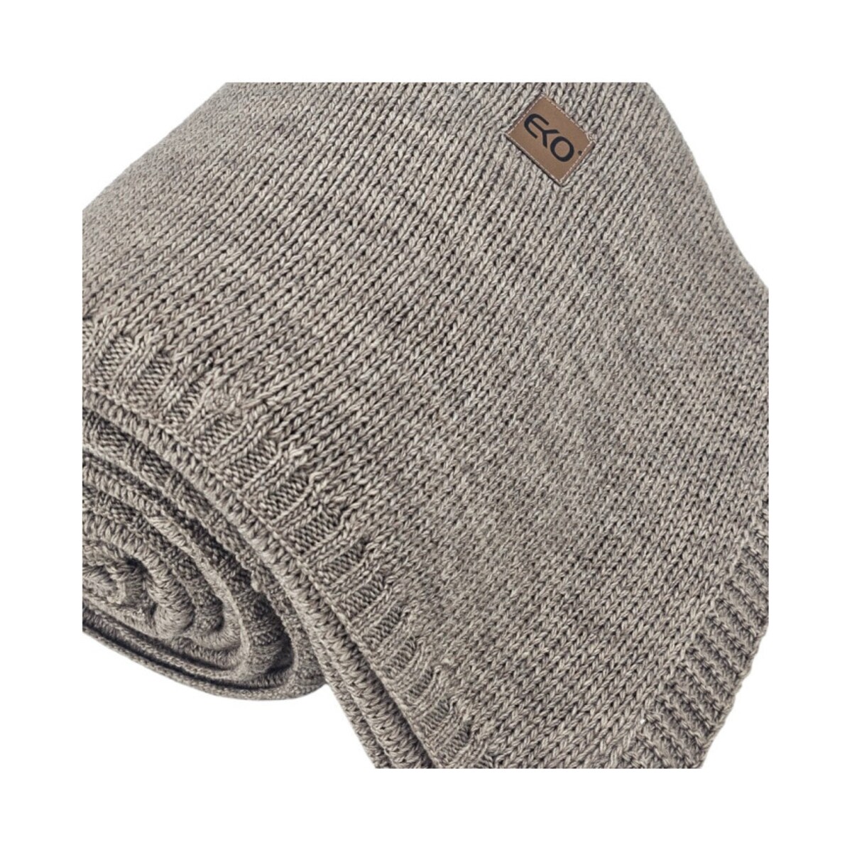 Koc dzianinowy z wełną 150x200 cm – AREZZO TAUPE