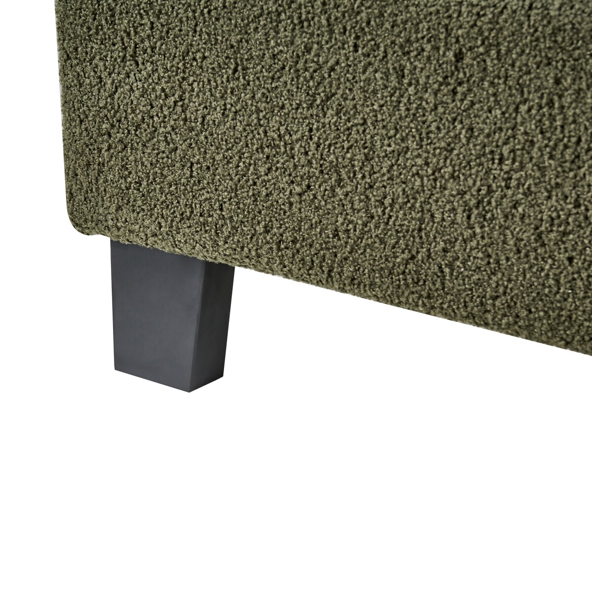 Łóżko bez zagłówka Boucle ROANNE 140 x 200 cm Ciemnozielony