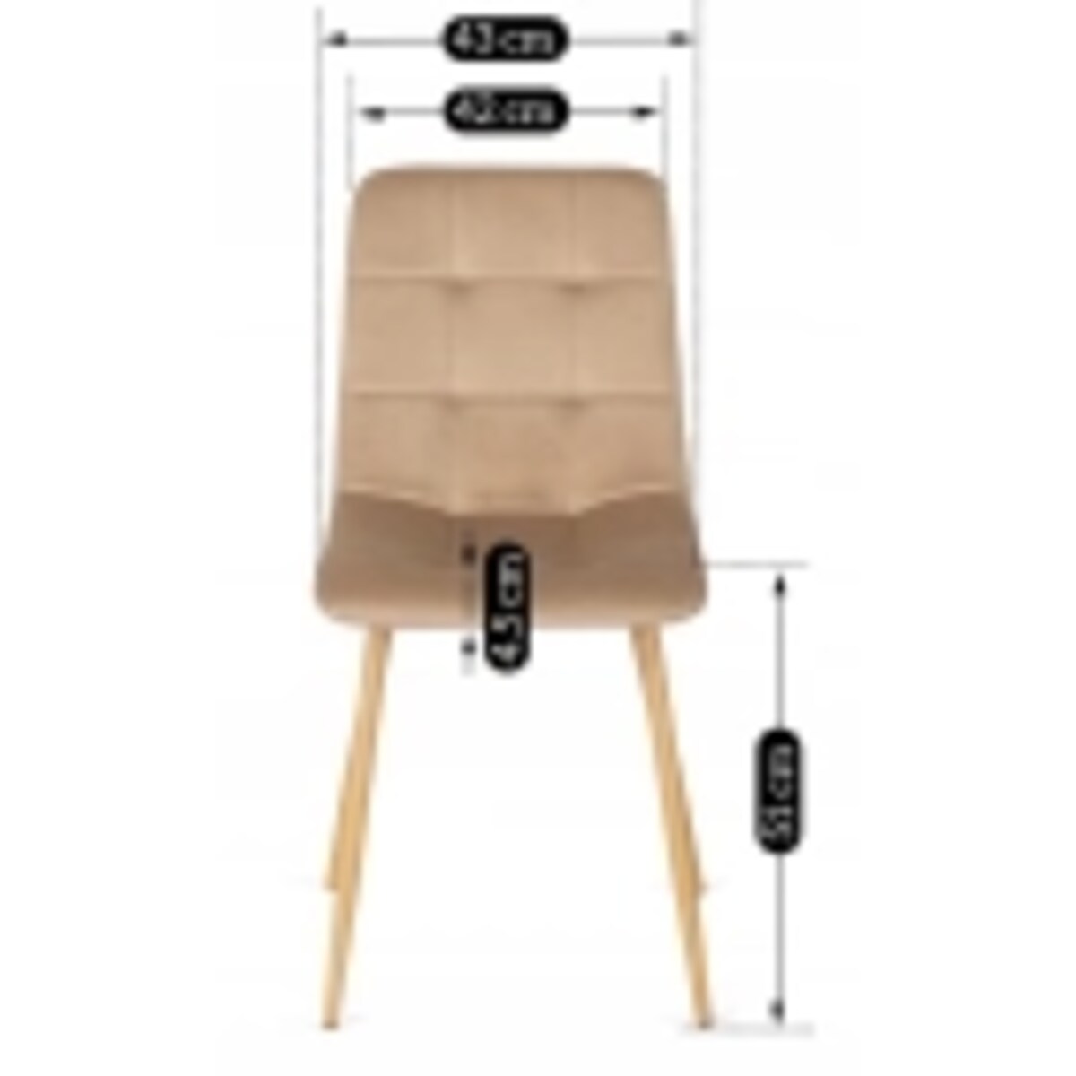 Krzesło Tapicerowane Skandynawskie Welurowe Jadalni Salon Loft Beżowe FREDY