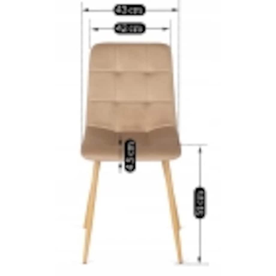 Krzesło Tapicerowane Skandynawskie Welurowe Jadalni Salon Loft Beżowe FREDY