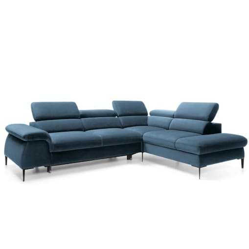 Narożnik z funkcją spania SIMON L granatowy prawy/lewy