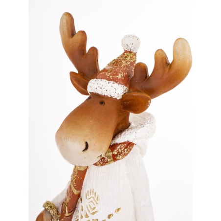 Figurka - łoś 33x10x10 cm ALCE w białej sukience