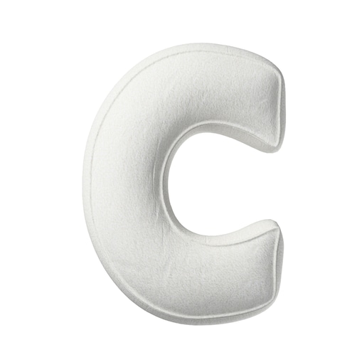 Poduszka literka C, biały, 30x40cm, Boucle