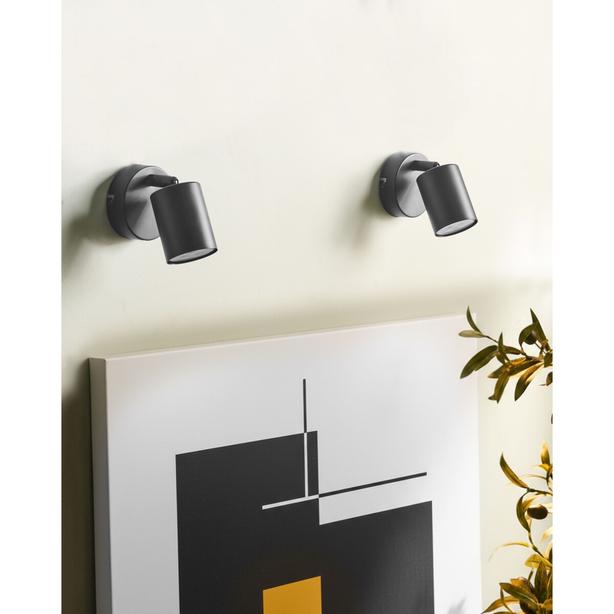 Zestaw 2 lamp ściennych NYANDO Metal Czarny