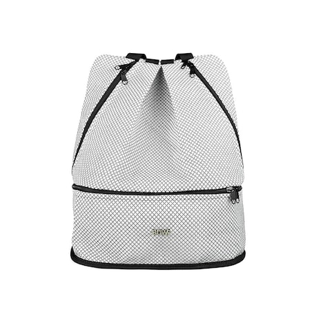 Torba sportowa, plecak na siłownię z kieszenią na buty, czarno-biały