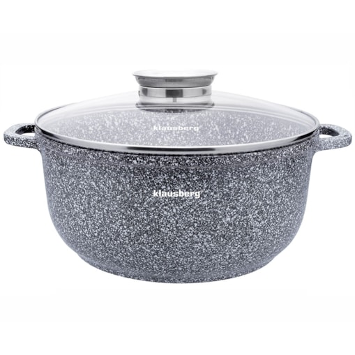 Garnek z powłoką marmurową marmurkowy szary indukcja gaz 6.5L 28cm KLAUSBERG
