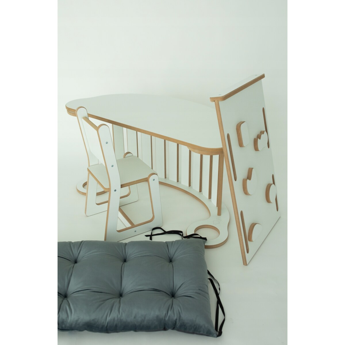 Bujak Poduszka Grafit Ścianka Krzesło Blat Zestaw CERTYFIKOWANY