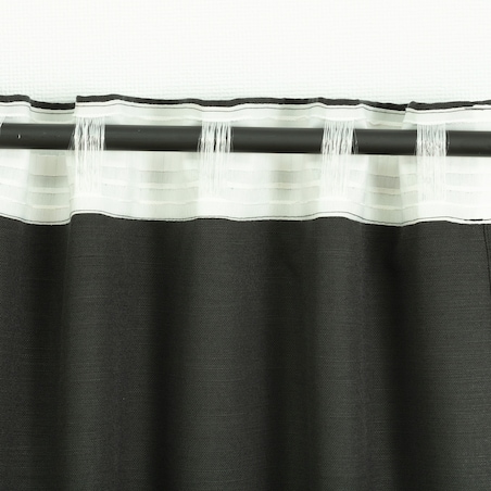 Zasłona BASIC na taśmie marszczącej 140x280cm bazaltowy 1 szt. 140x280 szary-czarny