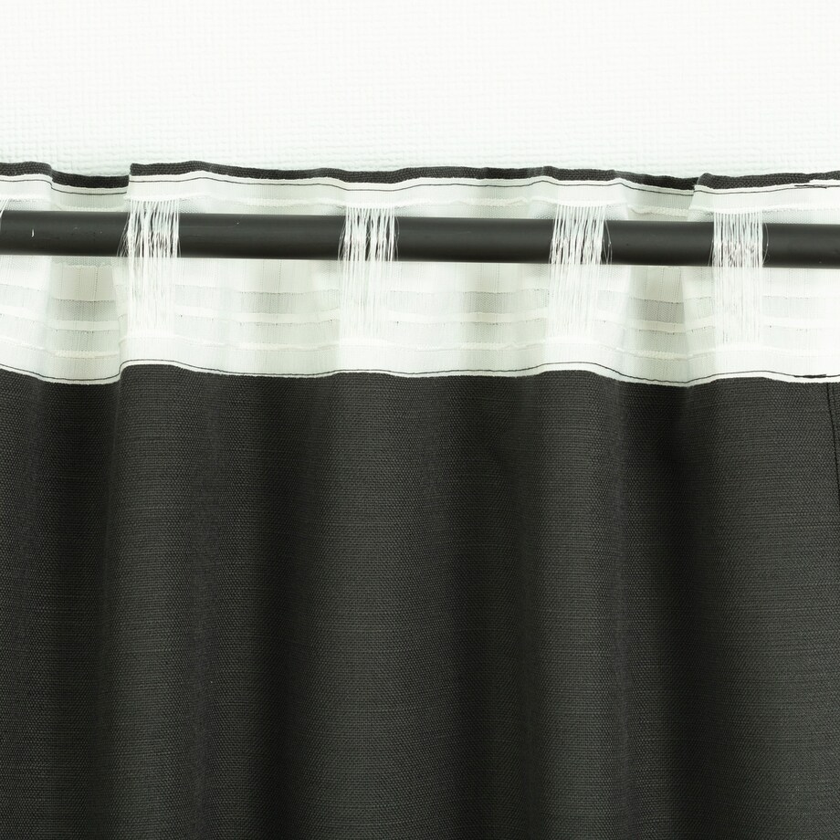 Zasłona BASIC na taśmie marszczącej 140x280cm bazaltowy 1 szt. 140x280 szary-czarny
