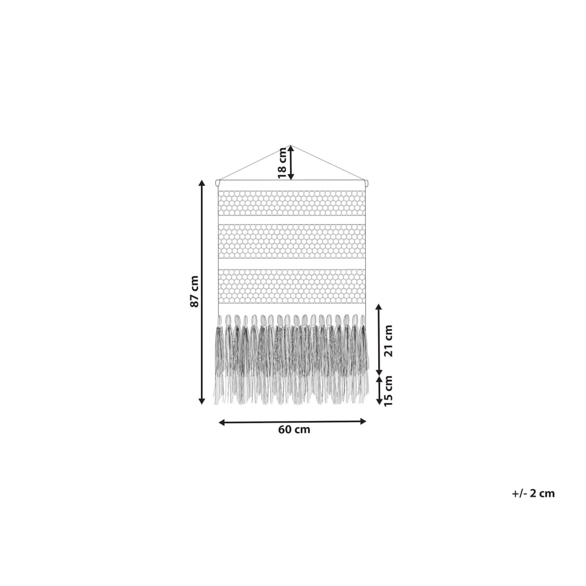 Dekoracja ścienna z frędzlami wielokolorowa PARIKO