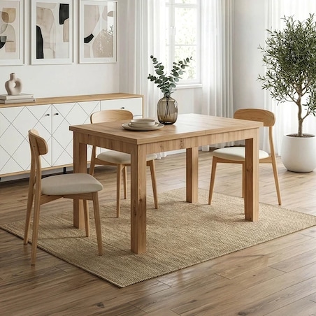 Stół prostokątny rozkładany do jadalni dąb artisan 120-160 cm SKUBI