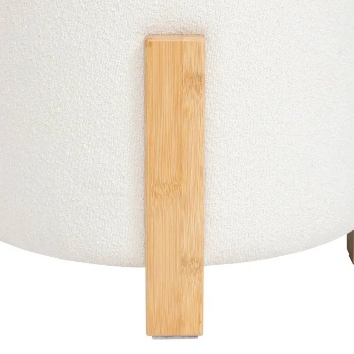 Pufa bouclé Ø 32 cm z bambusowymi nogami