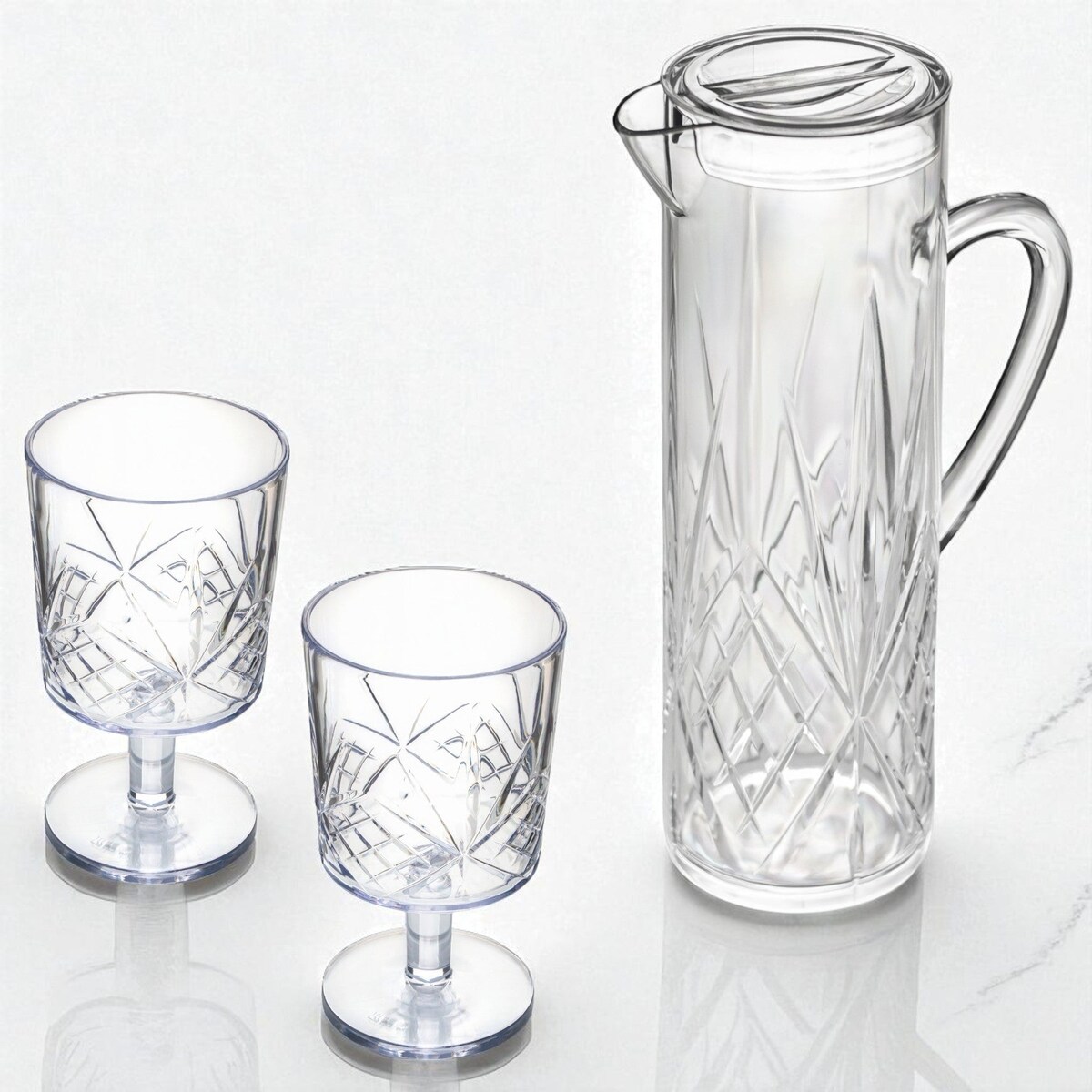 Zestaw Firenze 2 kieliszki i dzbanek plastikowy do napojów