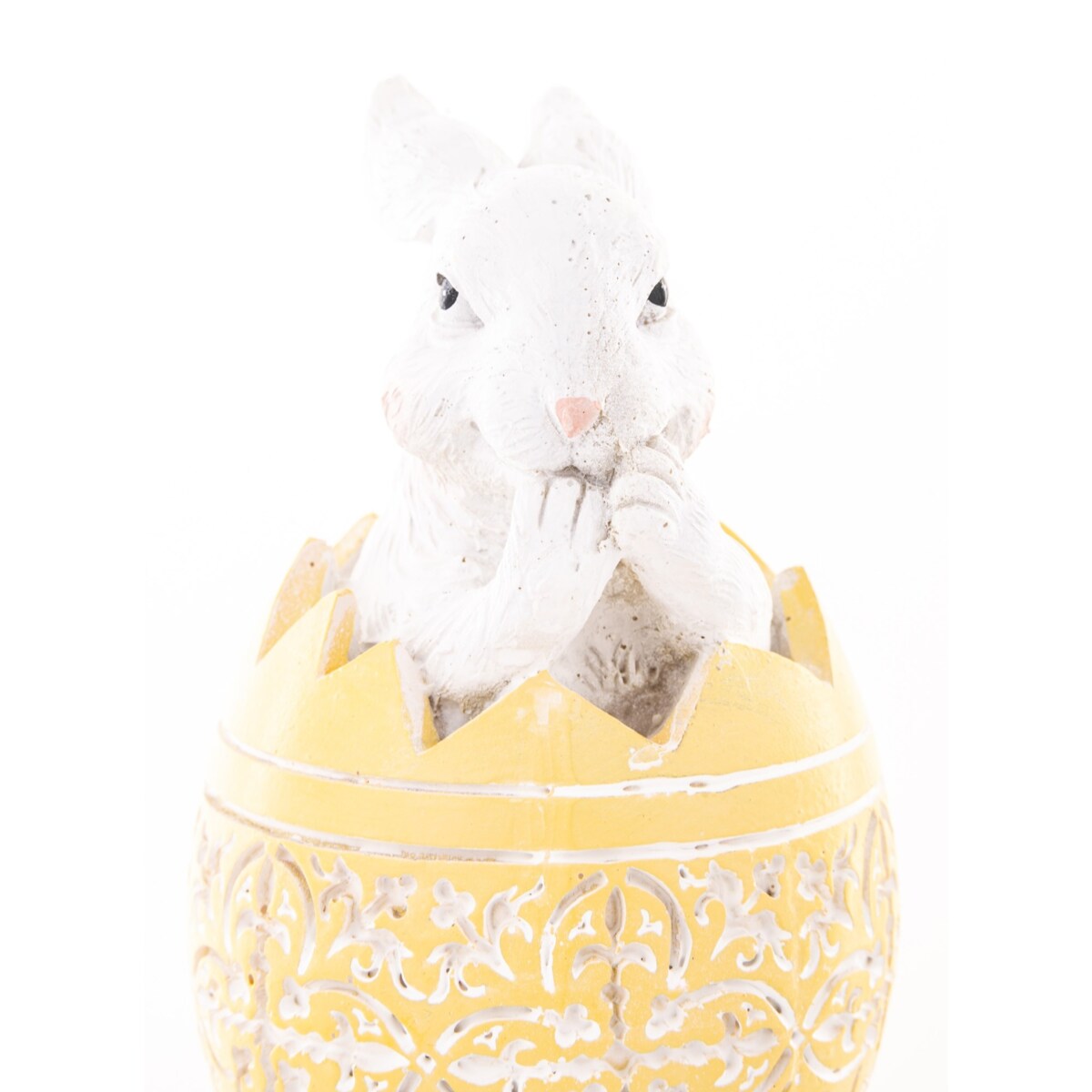 Dekoracja - króliczek w skorupce PISANKI 13x7,5x7,5 cm pomarańczowa