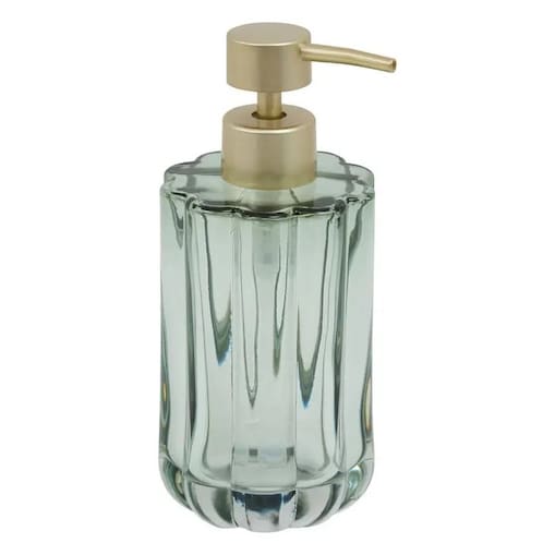 Dozownik na mydło szklany, zielony Florea