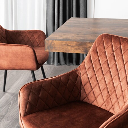 Krzesło Tapicerowane Welurowe Do Salonu Jadalni Kuchenne Rude BRESSO