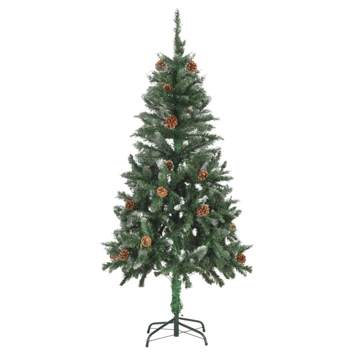 vidaXL Sztuczna choinka z lampkami i szyszkami, 150 cm