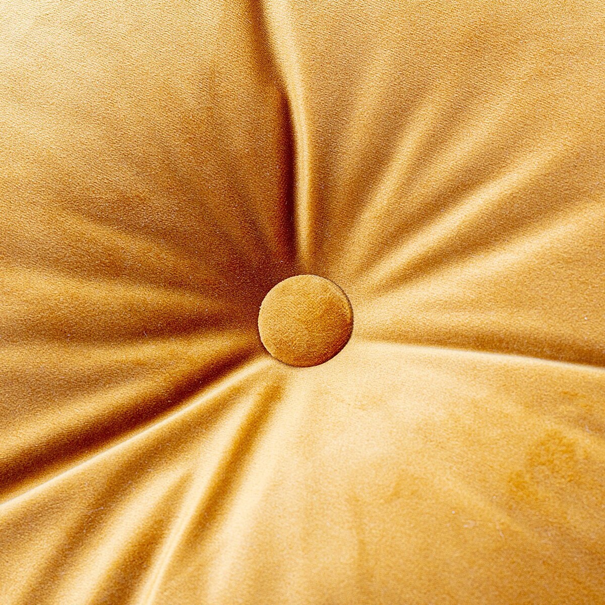 Poduszka okrągła z guzikiem, miodowy, ⌀37 cm, Velvet