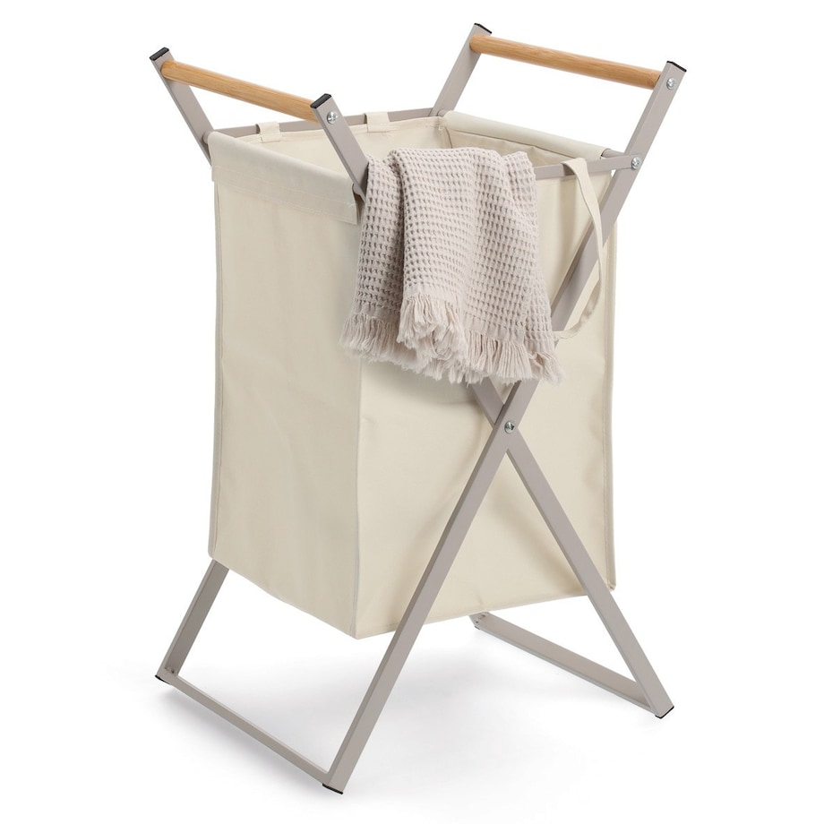 Kosz na pranie składany 67x40x36,5 cm PIEGARE beżowy