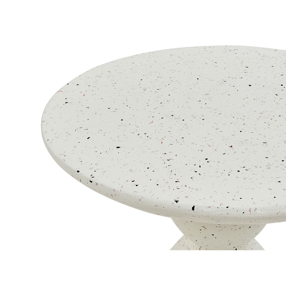 Stolik pomocniczy biały z efektem lastryko CAFFI