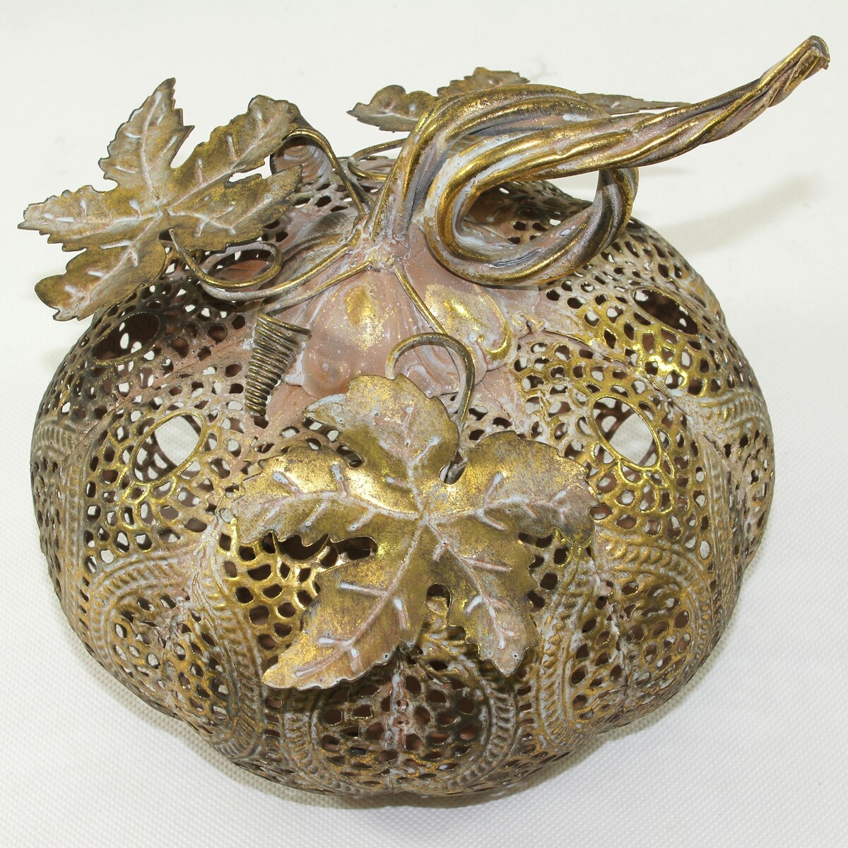 Lampion metalowy - ażurowa dynia 21x19x19 cm PUMBAT-2