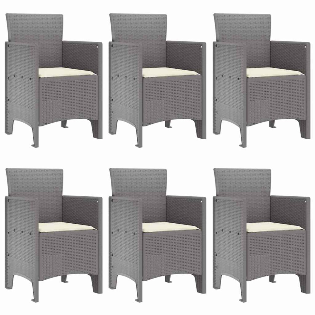 vidaXL Zestaw do jadalni w ogrodzie 7 pcs Jasnoszary Rattan Polt