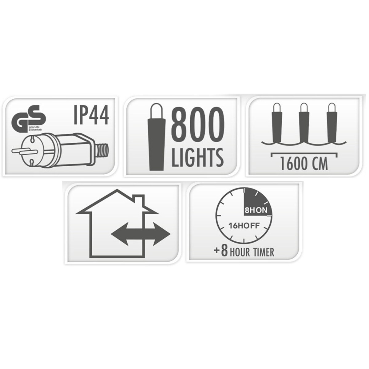 Lampki choinkowe LED z efektem bieżącej wody, 800 cm