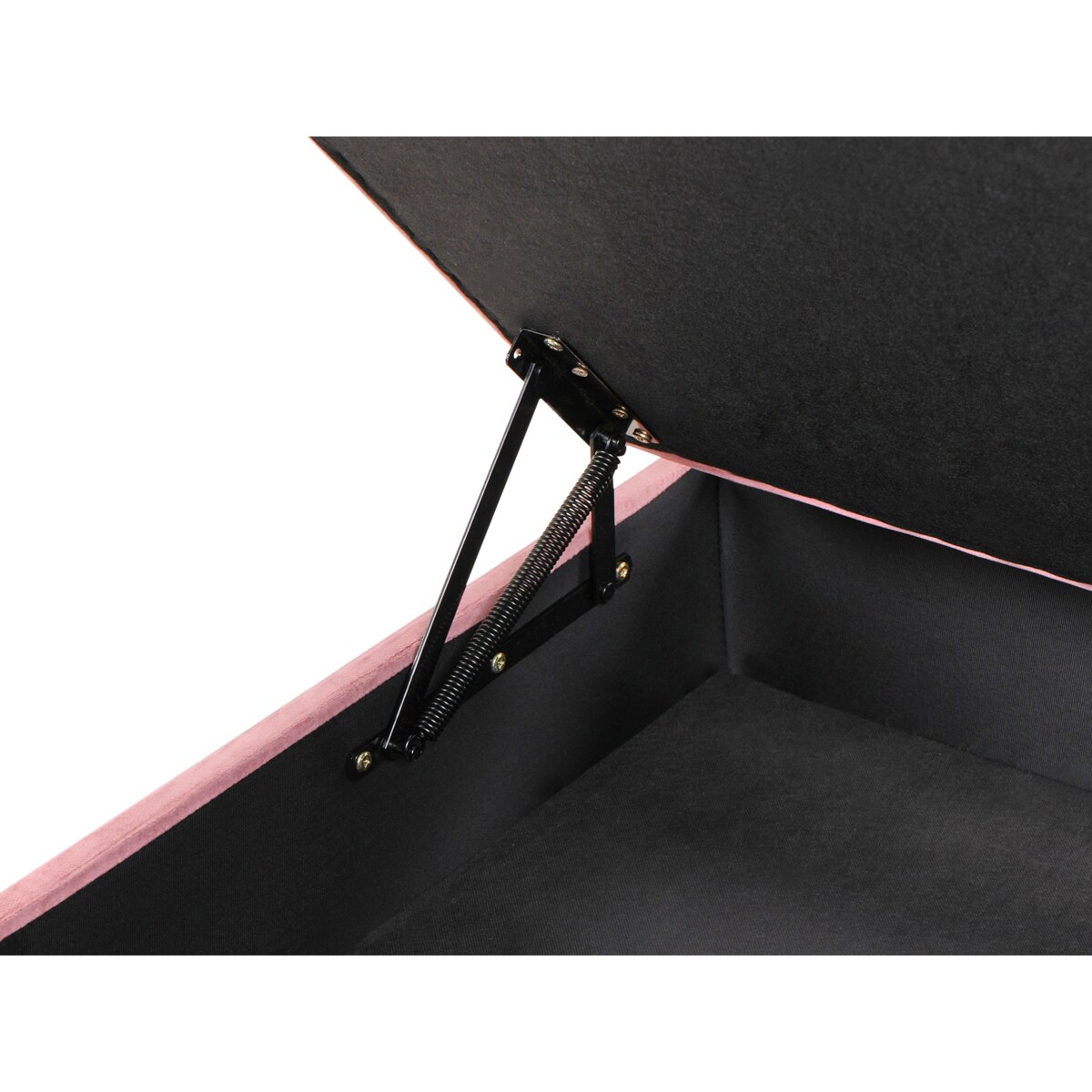 Otomana ze schowkiem welurowa różowa ABERDEEN