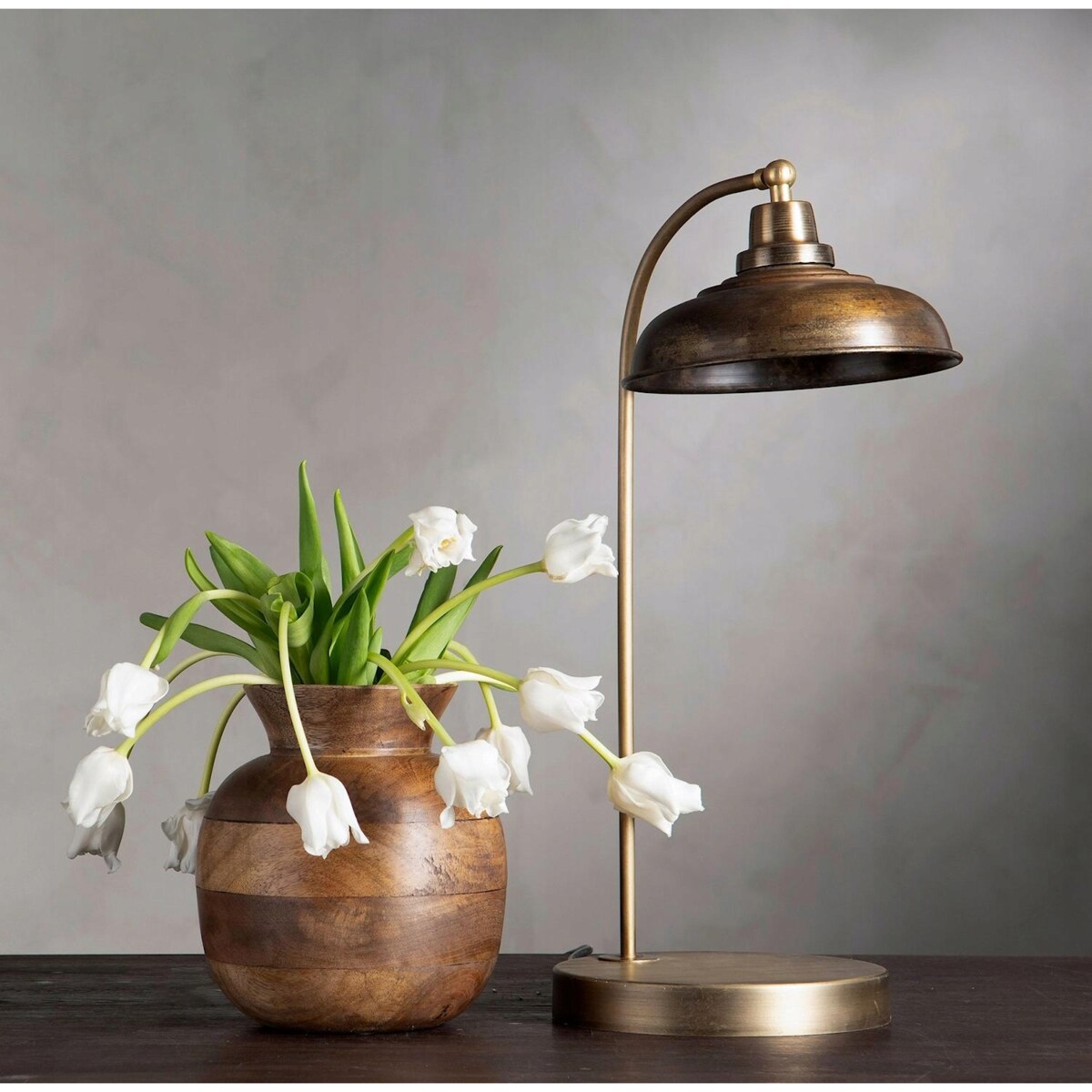 LAMPA STOŁOWA BIURKOWA NOCNA STOJĄCA E27 ZŁOTA LOFT ZŁOTA DO SALONU 52cm
